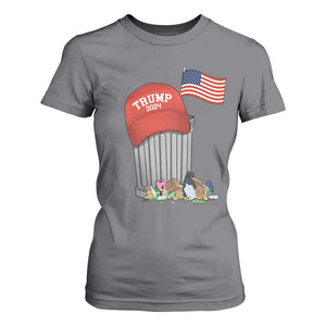 Funny Trump Garbage 2024 T Shirt For Women Vintage Trash Bin American Flag TS11 Charcoal Print Your Wear