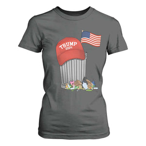 Funny Trump Garbage 2024 T Shirt For Women Vintage Trash Bin American Flag TS11 Dark Heather Print Your Wear