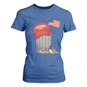 Funny Trump Garbage 2024 T Shirt For Women Vintage Trash Bin American Flag TS11 Royal Blue Print Your Wear