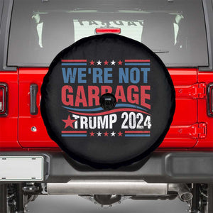 Funny Trump Garbage Spare Tire Cover We're Not Garbage Trump 2024 Vintage Star TS11 Black Print Your Wear