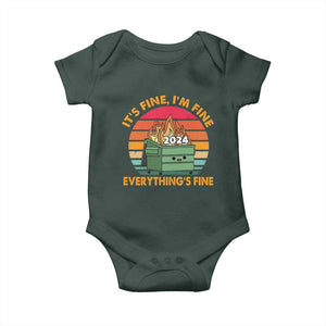 Funny It's Fine I'm Everything Is Fine 2024 Baby Onesie Cute Vintage Lil Dumpster Fire TS11 Print Your Wear