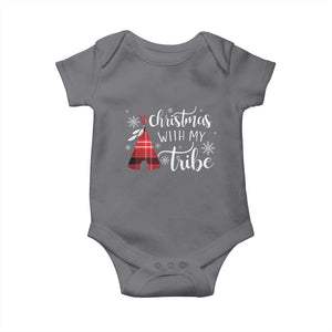 Funny Christmas Native American Baby Onesie Christmas With My Tribes TS11 Charcoal Print Your Wear