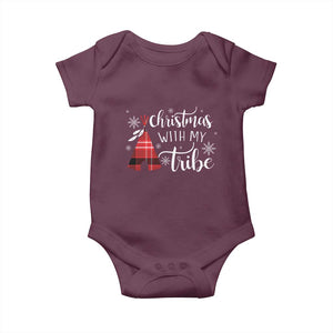 Funny Christmas Native American Baby Onesie Christmas With My Tribes TS11 Maroon Print Your Wear