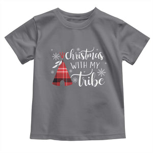 Funny Christmas Native American Toddler T Shirt Christmas With My Tribes TS11 Charcoal Print Your Wear