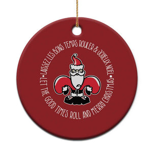 Funny Cajun Louisiana Xmas Christmas Ornament Laissez Les Bons Temps Rouler & Joyeux Merry Xmas Santa Saint Symbol TS11 Print Your Wear