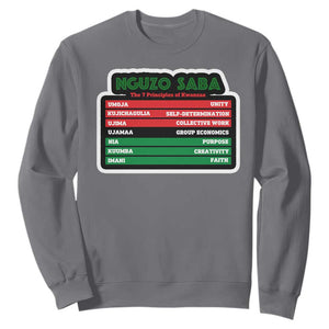 Nguzo Saba The 7 Principles Of Kwanzaa Sweatshirt TS11 Charcoal Print Your Wear