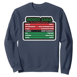 Nguzo Saba The 7 Principles Of Kwanzaa Sweatshirt TS11 Navy Print Your Wear