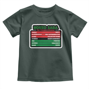 Nguzo Saba The 7 Principles Of Kwanzaa Toddler T Shirt TS11 Dark Forest Green Print Your Wear