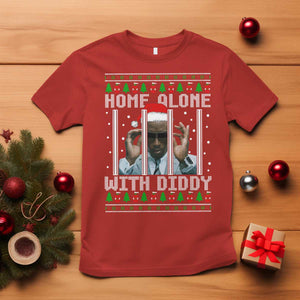 Funny Dirty Santa Diddy Christmas T Shirt Home Alone With Diddy TS11 Red Print Your Wear
