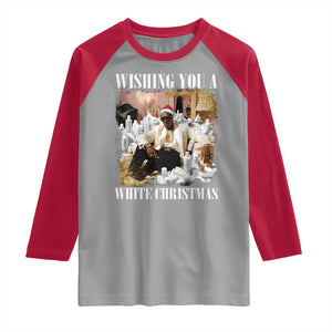 Funny Dirty Santa Diddy Christmas Raglan Shirt Wishing You A White Christmas Santa Hat TS11 Sport Gray Red Print Your Wear