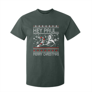 Funny Christmas Psycho T Shirt For Kid Hey Paul Merry Christmas Serrial Killer Movie TS11 Dark Forest Green Print Your Wear