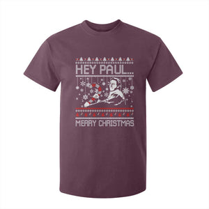 Funny Christmas Psycho T Shirt For Kid Hey Paul Merry Christmas Serrial Killer Movie TS11 Maroon Print Your Wear