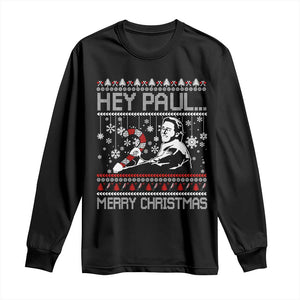 Funny Christmas Psycho Long Sleeve Shirt Hey Paul Merry Christmas Serrial Killer Movie TS11 Black Print Your Wear