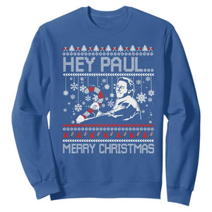 Funny Christmas Psycho Sweatshirt Hey Paul Merry Christmas Serrial Killer Movie TS11 Royal Blue Print Your Wear