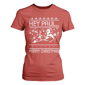 Funny Christmas Psycho T Shirt For Women Hey Paul Merry Christmas Serrial Killer Movie TS11 Red Print Your Wear