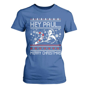 Funny Christmas Psycho T Shirt For Women Hey Paul Merry Christmas Serrial Killer Movie TS11 Royal Blue Print Your Wear