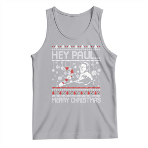 Funny Christmas Psycho Tank Top Hey Paul Merry Christmas Serrial Killer Movie TS11 Athletic Heather Print Your Wear
