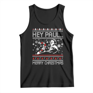 Funny Christmas Psycho Tank Top Hey Paul Merry Christmas Serrial Killer Movie TS11 Black Print Your Wear