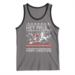 Funny Christmas Psycho Tank Top Hey Paul Merry Christmas Serrial Killer Movie TS11 Deep Heather Black Print Your Wear