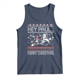 Funny Christmas Psycho Tank Top Hey Paul Merry Christmas Serrial Killer Movie TS11 Navy Print Your Wear