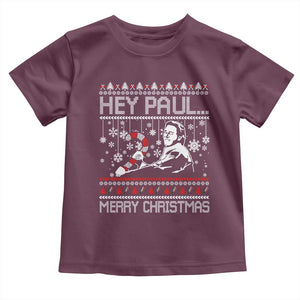 Funny Christmas Psycho Toddler T Shirt Hey Paul Merry Christmas Serrial Killer Movie TS11 Maroon Print Your Wear