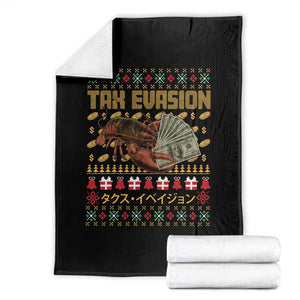 Tax Evasion Lobster Christmas Throw Blanket Funny Sarcasm Oddly Specific Meme TS11 Black Print Your Wear