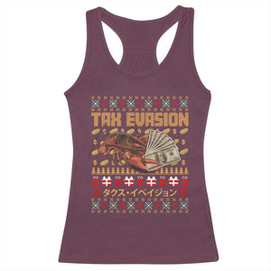 Tax Evasion Lobster Christmas Racerback Tank Top Funny Sarcasm Oddly Specific Meme TS11 Maroon Print Your Wear
