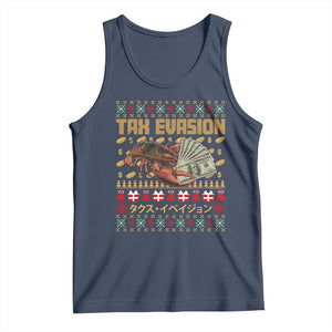 Tax Evasion Lobster Christmas Tank Top Funny Sarcasm Oddly Specific Meme TS11 Navy Print Your Wear
