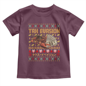 Tax Evasion Lobster Christmas Toddler T Shirt Funny Sarcasm Oddly Specific Meme TS11 Maroon Print Your Wear