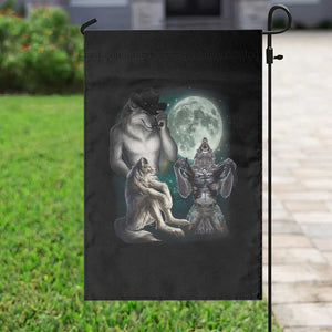 Funny Three Alpha Wolf Howling Moon Garden Flag Weird Cringe Werewolf Meme TS11 Print Your Wear