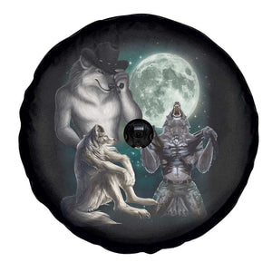 Funny Three Alpha Wolf Howling Moon Spare Tire Cover Weird Cringe Werewolf Meme TS11 Print Your Wear