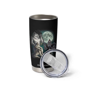 Funny Three Alpha Wolf Howling Moon Tumbler Cup Weird Cringe Werewolf Meme TS11 Print Your Wear