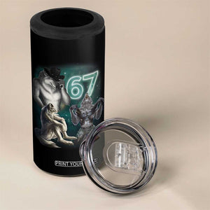 Funny 67 Alpha Wolf 4 in 1 Can Cooler Tumbler Cringe Werewolf Howling Six Seven Meme TS11 Print Your Wear
