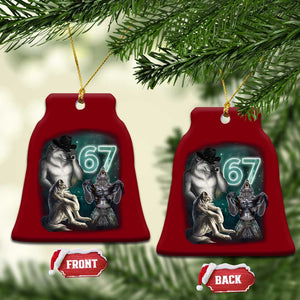 Funny 67 Alpha Wolf Ceramic Ornament Cringe Werewolf Howling Six Seven Meme TS11 Print Your Wear