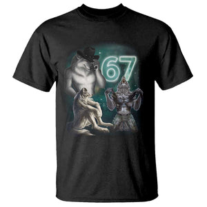 Funny 67 Alpha Wolf T Shirt Cringe Werewolf Howling Six Seven Meme TS11 Black Print Your Wear
