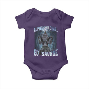 Funny 67 Alpha Wolf Baby Onesie Alpha Loading 67 Savage Six Seven Gen Z Meme TS11 Purple Print Your Wear