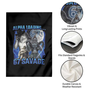 Funny Six Seven Alpha Wolf Garden Flag Alpha Loading 67 Savage Wolves Moon Meme TS11 Print Your Wear
