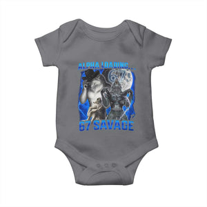 Funny Six Seven Alpha Wolf Baby Onesie Alpha Loading 67 Savage Wolves Moon Meme TS11 Charcoal Print Your Wear