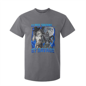 Funny Six Seven Alpha Wolf T Shirt For Kid Alpha Loading 67 Savage Wolves Moon Meme TS11 Charcoal Print Your Wear