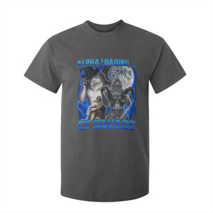 Funny Six Seven Alpha Wolf T Shirt For Kid Alpha Loading 67 Savage Wolves Moon Meme TS11 Dark Heather Print Your Wear