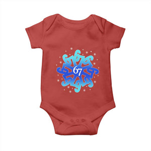 Funny 67 Christmas Snowflake Baby Onesie Six Seven Meme Xmas TS11 Red Print Your Wear