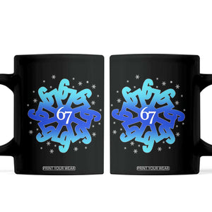 Funny 67 Christmas Snowflake Coffee Mug Six Seven Meme Xmas TS11 Black Print Your Wear