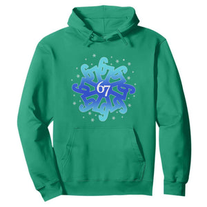 Funny 67 Christmas Snowflake Hoodie Six Seven Meme Xmas TS11 Irish Green Print Your Wear