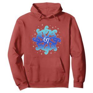 Funny 67 Christmas Snowflake Hoodie Six Seven Meme Xmas TS11 Red Print Your Wear