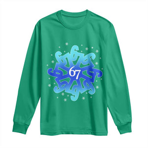Funny 67 Christmas Snowflake Long Sleeve Shirt Six Seven Meme Xmas TS11 Irish Green Print Your Wear