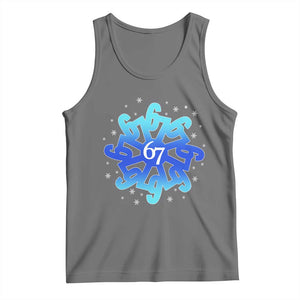 Funny 67 Christmas Snowflake Tank Top Six Seven Meme Xmas TS11 Black Heather Print Your Wear
