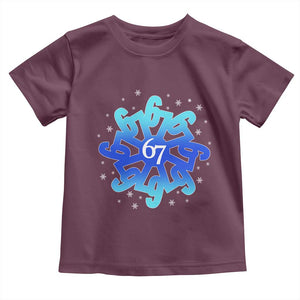 Funny 67 Christmas Snowflake Toddler T Shirt Six Seven Meme Xmas TS11 Maroon Print Your Wear