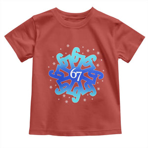 Funny 67 Christmas Snowflake Toddler T Shirt Six Seven Meme Xmas TS11 Red Print Your Wear