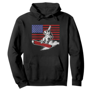 Funny Snowboarding Lover American Flag Winter Sport Hoodie TS11 Black Print Your Wear