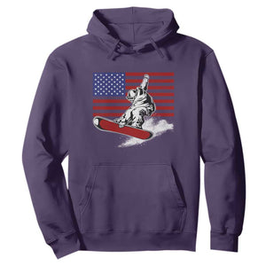 Funny Snowboarding Lover American Flag Winter Sport Hoodie TS11 Purple Print Your Wear